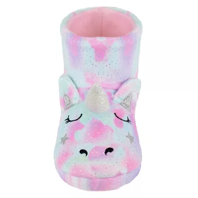Buy Girls Dreamy Unicorn Pastel Rainbow Sparkly Fleece 3D Slipper Boots Sizes 9-3 • 13.95£