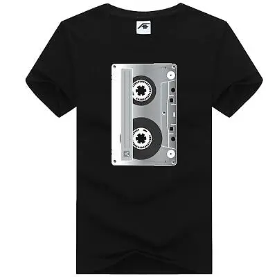 Buy Mens Cassette Tape Retro Print T Shirt Boys Short Sleeve Top Musical Tee 7817 • 9.99£