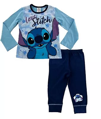 Buy Disney Stitch Girls Pyjamas  Love Stitch  5-12 Years Cotton Rich Great Gift Idea • 9.99£