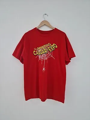 Buy The Amazing Calgary Expo Shirt Mens Large Red Spider Print Spiderman USA • 9.99£