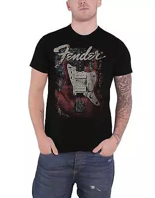 Buy Fender T Shirt Distressed Guitar USA Flag Logo New Official Mens Black • 16.95£