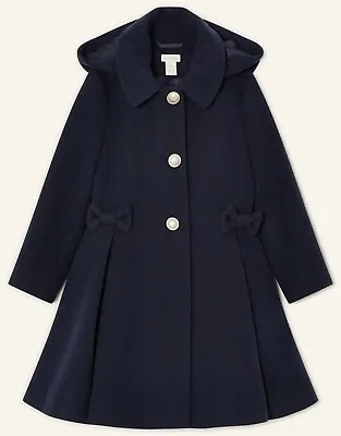 Buy Monsoon Girls Navy Hooded Kids School Coat Dress Jacket Age  3/4 • 36.90£
