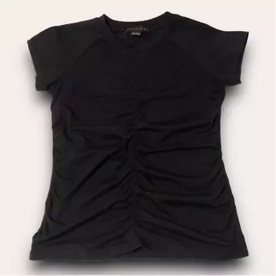 Buy Sanctuary Hold Onto You Ruche Front Tee Black Size Small Minimalist Chic • 23.62£