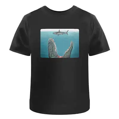 Buy 'Mosasaurus Dinosaur & Shark' Men's / Women's Cotton T-Shirts (TA041556) • 11.99£