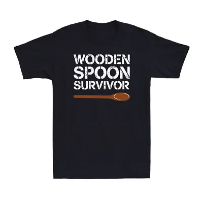 Buy Wooden Spoon Survivor Funny Childhood Motif Saying Humor Vintage Men's T-Shirt • 14.99£