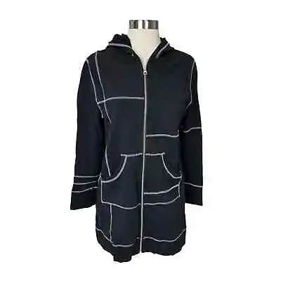 Buy Tranquility By Soma Hoodie Womens Sweatshirt Stretch Long Sleeve Pockets Black 1 • 24.13£