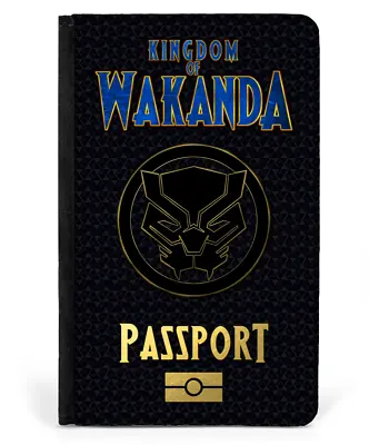 Buy Kingdom Of Wakanda Faux Leather Passport Cover Protector Based On Black Panther • 11.99£