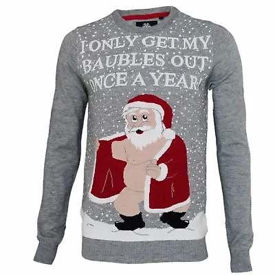Buy Mens Christmas Novelty Jumper Funny Santa Thin Xmas Sweater Top Crew Neck • 19.95£
