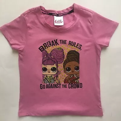Buy Girls LOL Surprise Pink Shirt Size 6 L.O.L. T-Shirt Break The Rules Go Crowd • 11.97£