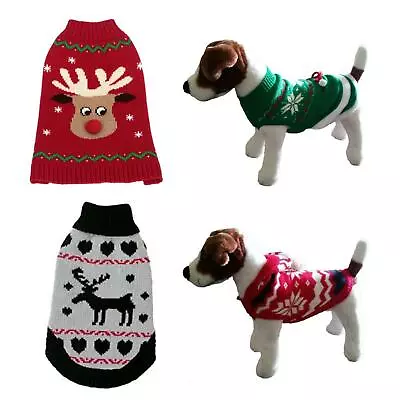Buy Animate Festive Christmas Dog Puppy Jumper Reindeer Santa Woolly Xmas Sweater • 13.50£