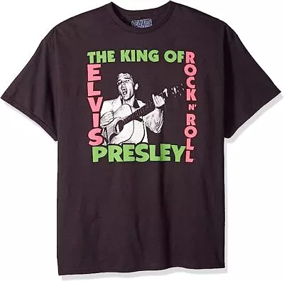 Buy Elvis The King Of Rock N Roll Official Men's Black T-Shirt • 13.95£