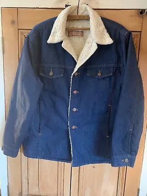 Buy Vintage U.S. Roebuck/Sears Sherpa Denim Jacket Size Large Great Condition • 35£