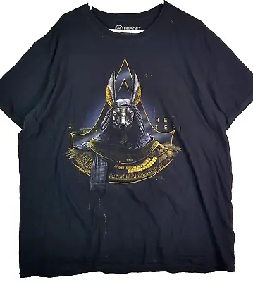 Buy Assassins Creed Origins Hetepi Shirt Mens XL Black Graphic Ubisoft Oversized Tee • 18.93£