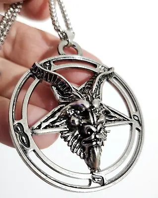 Buy Baphomet Inverted Pendant Necklace Goat Of Mendes Pentagram Occult Jewellery • 8.75£