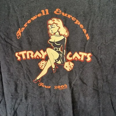 Buy Stray Cats Farewell European Tour 2008 Parking Lot Tee Women's Size L • 18.90£