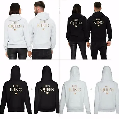 Buy King & Queen Couple Hoodie, Impressive, Beautiful Couple Hoodie Christmas Gift  • 19.99£