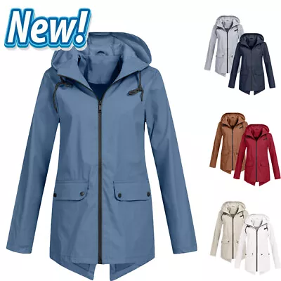 Buy NEW Womens Waterproof Raincoat Ladies Outdoor Wind Rain Forest  Jacket Coat • 15.45£