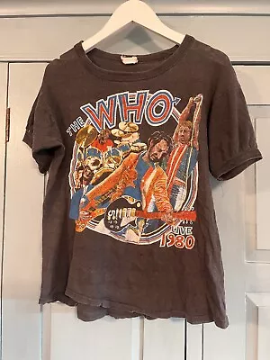 Buy RARE Vintage 1970s 1980 The Who T Shirt Live Tour Keith Moon Tribute • 95£