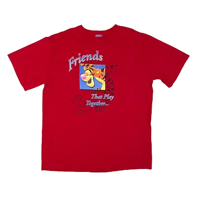 Buy DISNEY Winnie The Pooh Tigger Friends T-Shirt Red Short Sleeve Mens XL • 6.99£