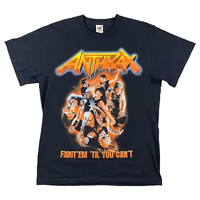 Buy ANTHRAX FIGHT 'EM 'TIL YOU CAN'T T-Shirt 2011 Black Fruit Of The Loom Men's M • 19.95£
