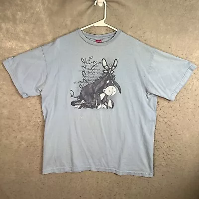 Buy Vintage 90s Disney Winnie The Pooh Eeyore T Shirt XL Womens Blue 2 Sided • 14.47£