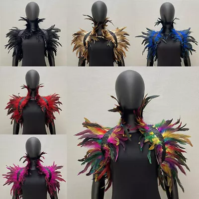 Buy Elegant Feather Shrug Shawl Cape Soft Shoulder Wrap For Halloween Costume  • 7.43£
