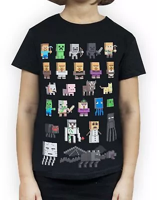 Buy Minecraft Black Short Sleeved T-Shirt (Girls) • 11.99£