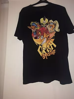 Buy Crash Bandicoot Shirt Adult XXL 2XL Black Cartoon Casual Fun Short Sleeve Mens • 18£