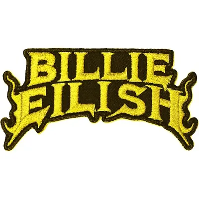 Buy BILLIE EILISH Iron-On Woven Patch : FLAME YELLOW : Official Licenced Merch Gift • 4.50£