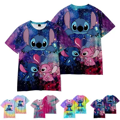 Buy Kids Boy Girl Lilo And Stitch Cartoon Casual Short Sleeve T-Shirt Tee Top Blouse • 9.29£