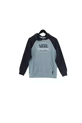 Buy Vans Women's Hoodie L Blue Graphic Cotton With Polyester Pullover • 8£