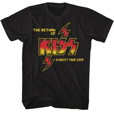 Buy Kiss Flames The Return Of Dynasty Tour 1979 Men's T Shirt Metal Music Band Merch • 40.90£