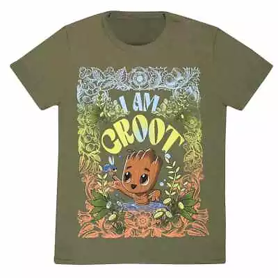 Buy Studios I Am Groot - Seventies Style Unisex Olive T-Shirt Small - Sm - M777z • 14.48£