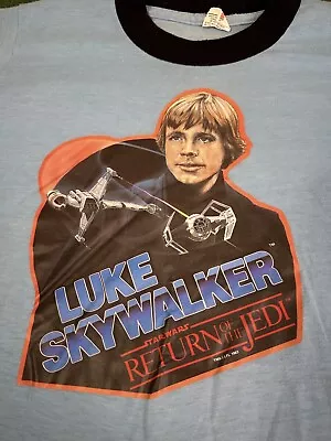 Buy Star Wars Luke Skywalker Return Of The Jedi 1983 Single Stitch T-Shirt • Youth L • 56.82£