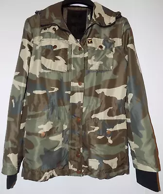 Buy Ladies Army Camo Hooded Lightweight Jacket Windbreaker Festival Size UK S • 11£