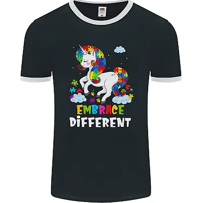 Buy Autism Unicorn Embrace Different Autistic Mens Ringer T-Shirt FotL • 8.99£