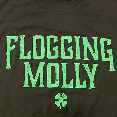 Buy NWOT Flogging Molly Band Concert Tour 2018 Shirt Adult Large Black Lucky Clover • 38.91£