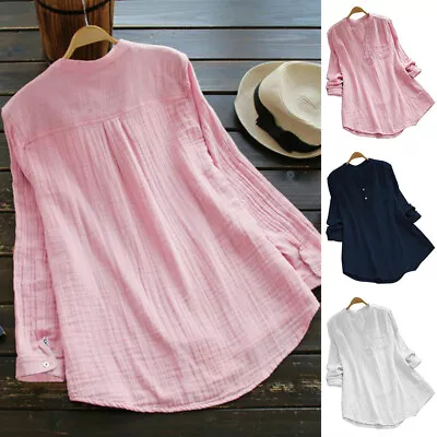 Buy Blouse Plus Size Womens Baggy T-Shirt Tunic Tops Ladies Summer Loose Long Sleeve • 12.43£