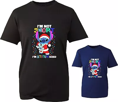 Buy I'm Not Short I'm Stitch Sized Merry Christmas T Shirt Santa Lilo & Stitch Xmas • 11.99£