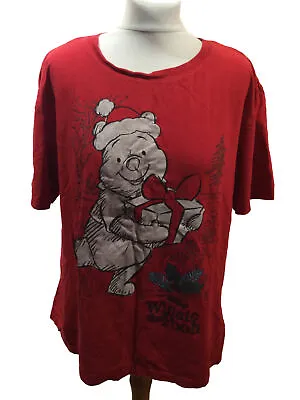 Buy Unisex DISNEY WINNIE THE POOH Red Christmas T-shirt U.K. XL 44-47” Chest • 8£