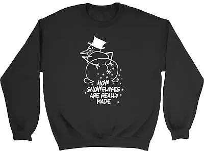 Buy Snowman Sweatshirt Mens Womens How Snowflakes Are Really Made Christmas Jumper • 15.99£