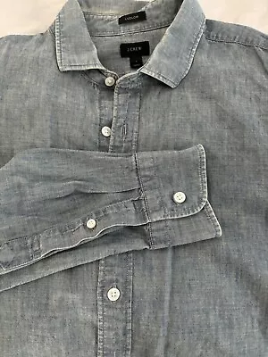 Buy J CREW Mens Denim Ludlow Large Jacket Summer Cotton Shirt L Canvas Utility Chore • 9.99£
