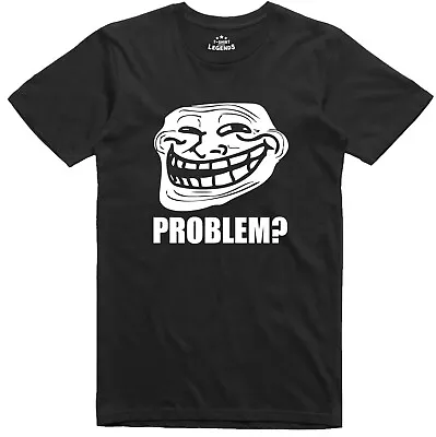 Buy Troll Face Meme Problem? Gamer Web Geek Funny Mens Loose Fit Cotton T-Shirt  • 9.99£