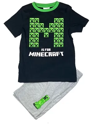 Buy Official Minecraft Shorts Pyjamas Pajamas Pjs Boys Childrens Kids 6 - 12 Years • 8.99£