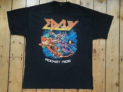 Buy EDGUY Rocket Ride Vintage 2006 Tour T Shirt Black XL Power Metal LP Iron Maiden • 58.80£