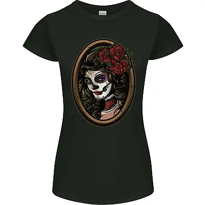 Buy Day Of The Dead La Catrina DOTD Sugar Skull Womens Petite Cut T-Shirt • 8.75£