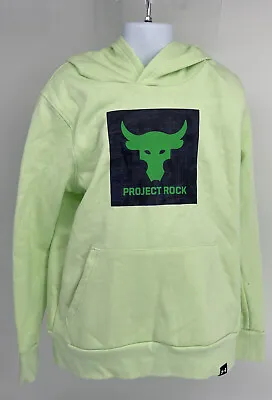 Buy Under Armour Boys Project Rock Hoodie Lime Green SMALL  NWT • 15.03£
