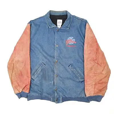 Buy PLANET HOLLYWOOD Denim Jacket Coat Walt Disney Leather Vintage Made In USA L • 24.99£