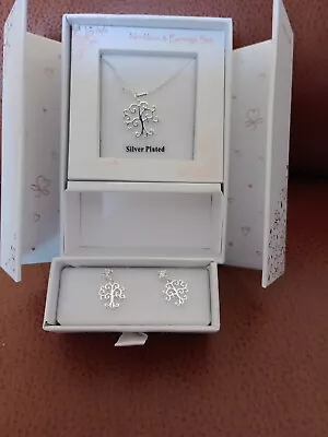 Buy Equilibrium Silver Plated Necklace & Earrings Gift Set - Tree Of Life • 9.99£