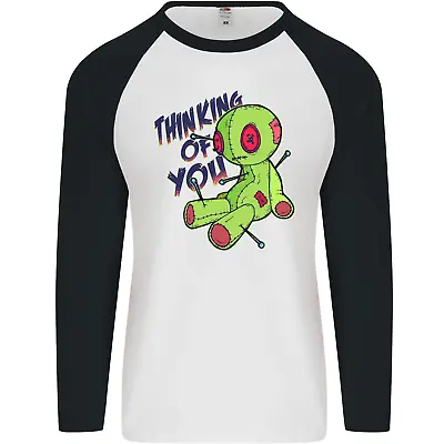 Buy Voodoo Doll Thinking Of You Halloween Black Magic Mens L/S Baseball T-Shirt • 9.99£